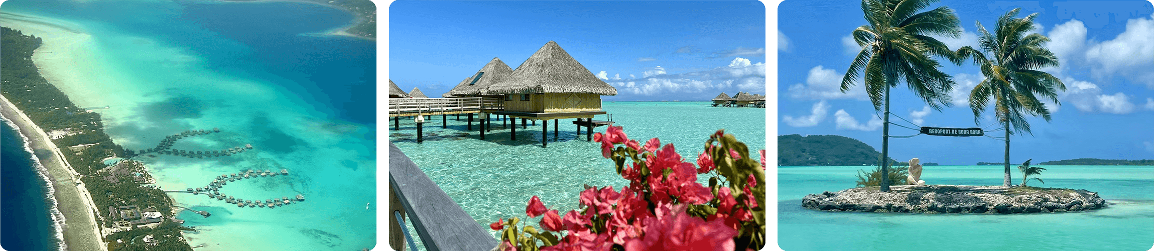 Flight from Los Angeles to Tahiti over the Pacific Ocean